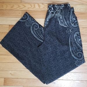 Michael Kors Easy Wide Leg Pants With Paisley Pattern Size 6